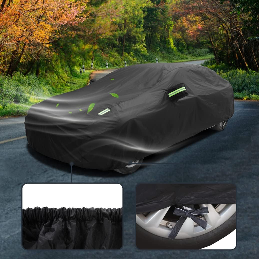 Upgraded Car Cover Compatible with BMW 5 Series(2003-2025) M5 Sedan/ 6 Series(2003-2024) 8 Series(2018-2025) M6 M8, Waterproof Car Covers with Cotton Lining, Outdoor Rain Snow Sun UV Cover