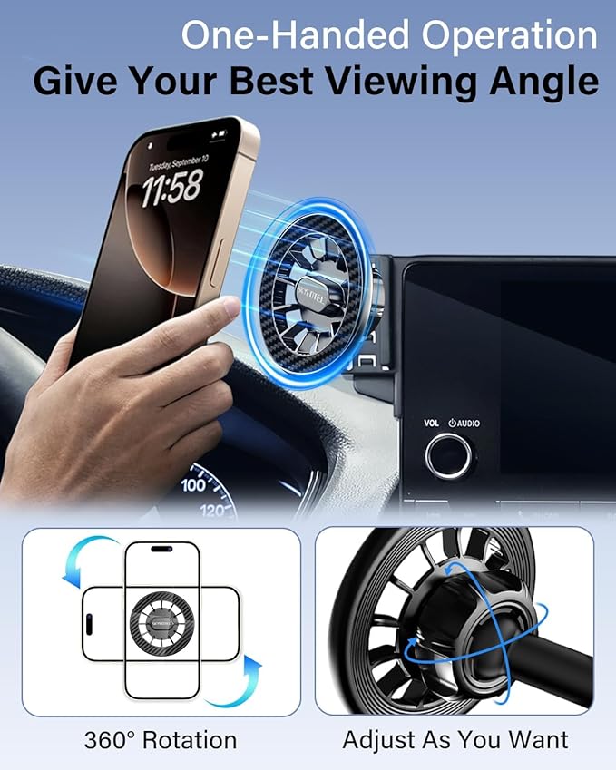 SKYLOTEC Magnetic Phone Mount for Lexus RX350 RX350L RX450h RX450hL 2020-2022 Accessories 12.3-Inch Screen Fixed Clip, Cell Phone Base Automobile Cradles Magnets Phone Holder Compatible with MagSafe