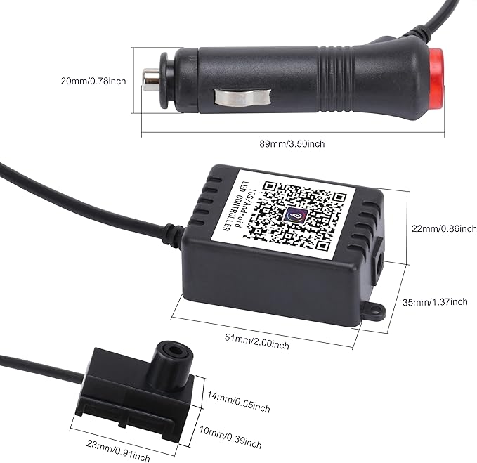 6 m Optic Fiber Car Ambient Lighting Kit Bluetooth App Control 64 Colors Multicoloured Music Interior Lighting Kit 12V 1W