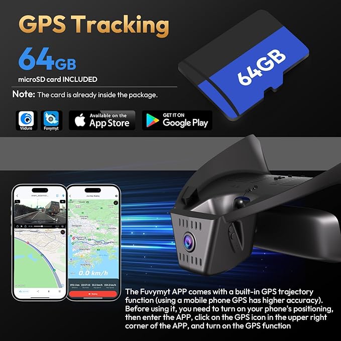 4K Dash Cam for 2024 2025 2026 Toyota Grand Highlander XLE Limited Platinum (AS10),OEM-Style,UHD 2160P Video, Built-in WiFi & APP, Loop-Recording,G-Sensor,Plug & Play,64GB Card