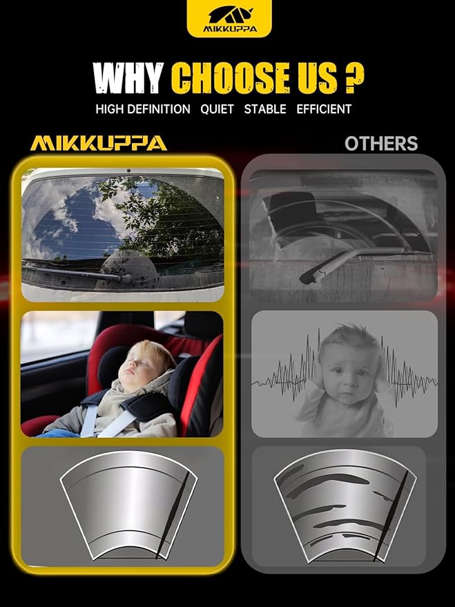 MIKKUPPA 22"+22"+12" Windshield Wipers Blades Replacement for 2008-2014 Chevy Tahoe, 2008-2014 Suburban 1500, 2009-2014 Cadillac Escalade, U/J HOOK Front & Rear All Season Wiper Blades Set(Pack of 3)