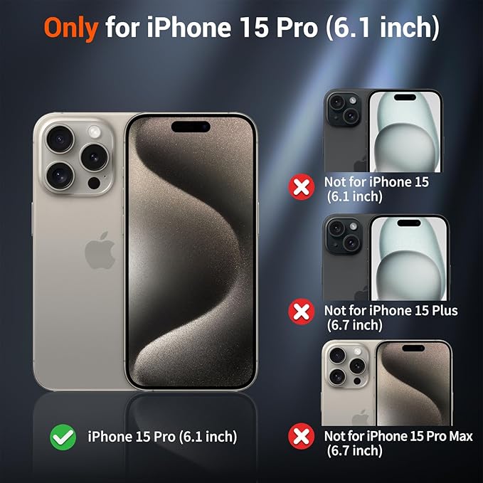 SUPFINE Magnetic for iPhone 15 Pro Case (Compatible with MagSafe) (Military Grade Drop Protection) Slim Translucent Matte Shockproof with Anti-Fingerprint Phone Case,Lavender Gray
