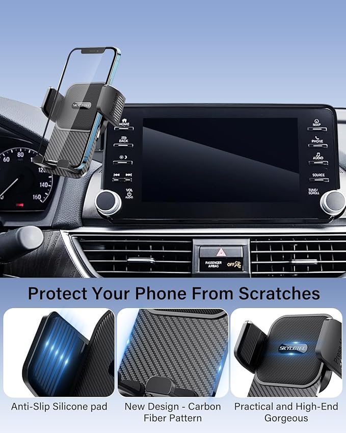 SKYLOTEC Car Phone Holder for Mazda 3 2014-2016/CX-3 2016-2021/MX-5 MX5 Miata 2016-2023 Accessories 7-Inch Screen Fixed Clip, Automobile Cradles Phone Mount, Cell Phone Base Not Block Air Vent