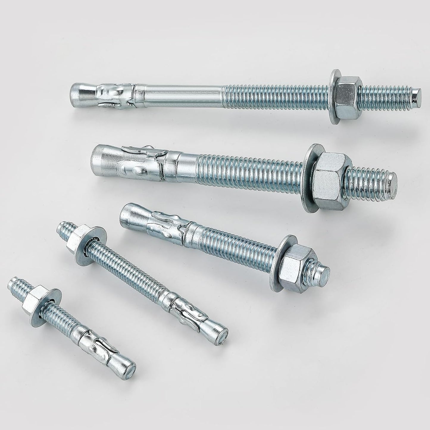 3/8x3" 100Pcs Inch Standard Fasteners for Heavy-Duty Zinc Wedge Anchors for Cement and Concrete