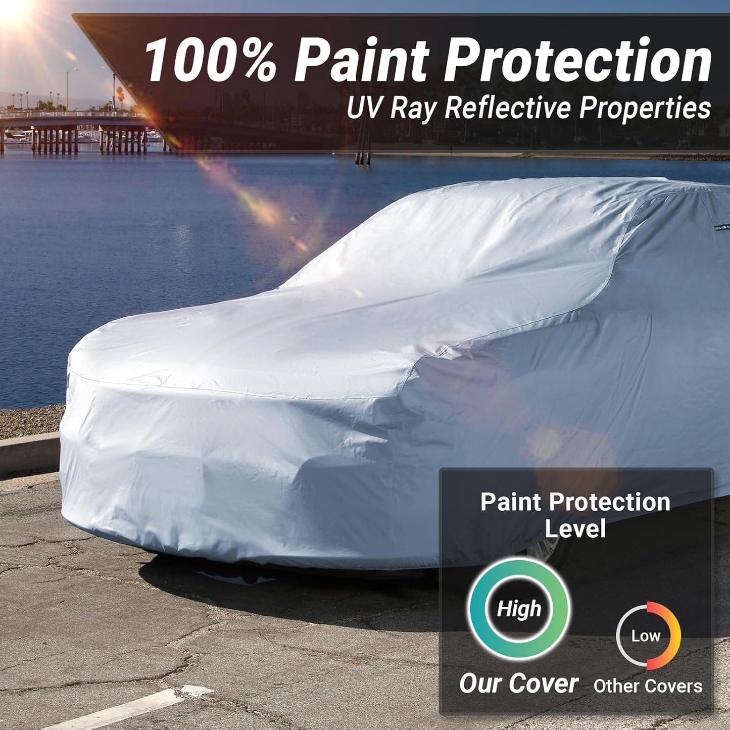 iCarCover Premium Car Cover for 1964-1970 Pontiac Tempest 2-Door Heavy Duty Waterproof All-Weather Automobiles Custom Fit Indoor Outdoor UV Snow Protection Covers with Straps and Bag