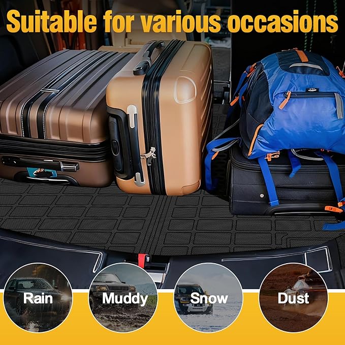 Trunk Liner Cargo Liners for Honda CR-V CRV 2007-2011 Rear Trunk Floor Mats 3D Boot Tray All-Weather TPE Black