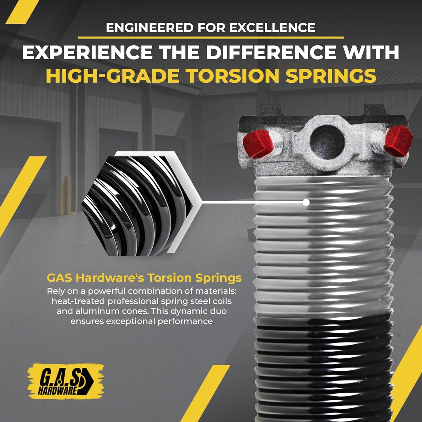 Garage Door Torsion Spring 218x1.75x31 Includes 1” Steel Bearing, Gloves, Manual, and Winding Bars for Right Side of Garage Door Precision E-Coating 5-Year Warranty Min. 30,000 Cycles (Black Cone)