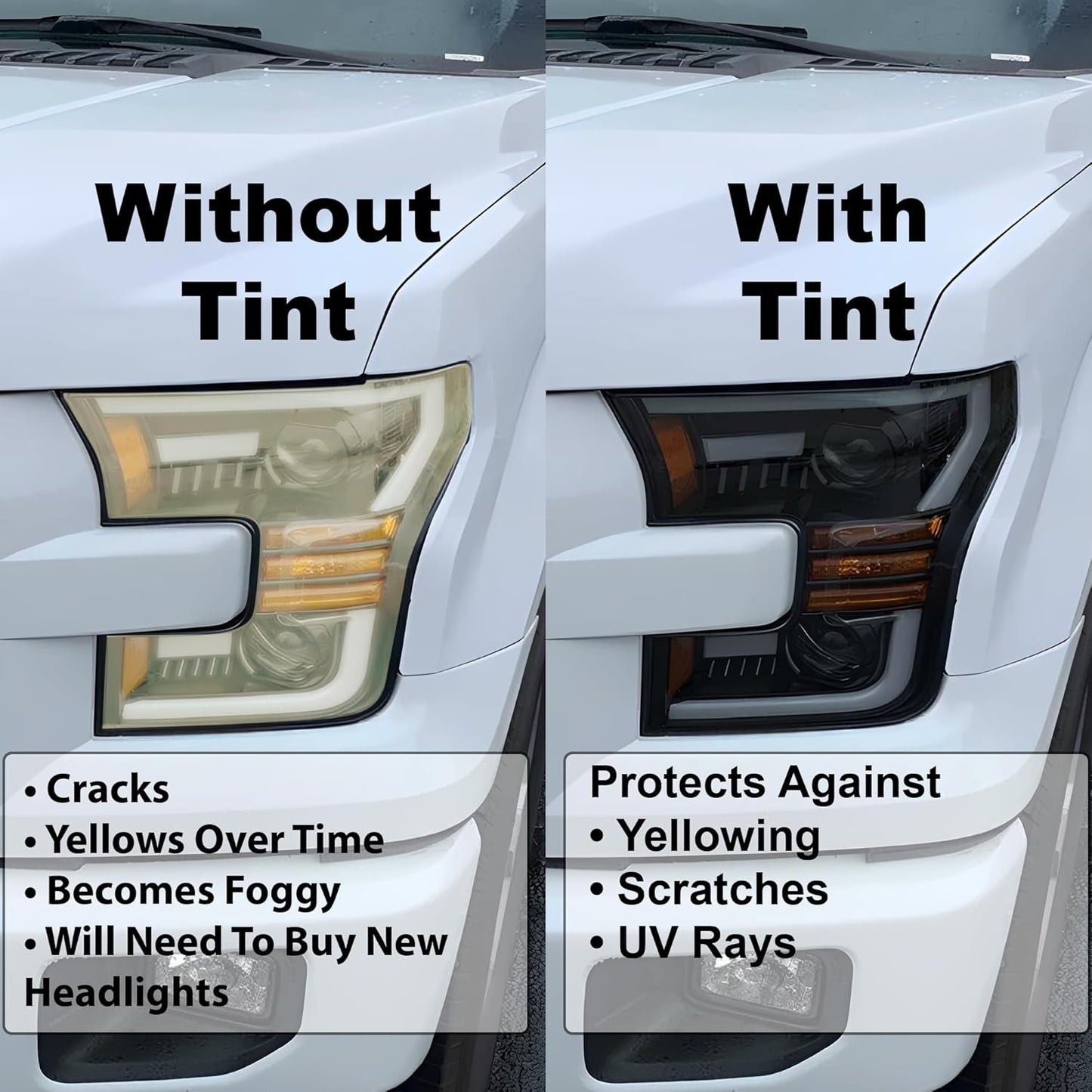 BOGAR TECH DESIGNS Full Headlight Head Light Tint Kit Compatible with Kia Forte 2022-2024, Light Smoke