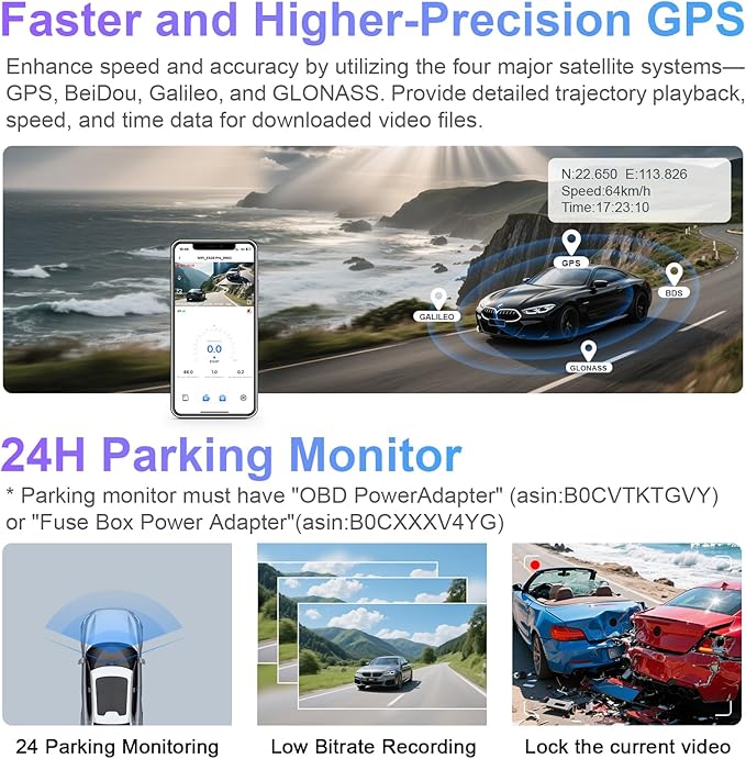 Mangoal 4K Front & 2K Rear 2 Channel HDR Dash Cam, Dual STARVIS 2 IMX678 IMX675 for Chevy Silverado Select 1500 2014-2021; Select 2500/3500 2015-2023 (Model E), 5GHz WiFi, GPS, 128GB