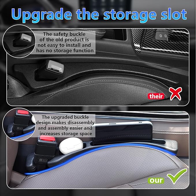 【Compatible with Mercedes-Benz GLE GLC】 Seat Gap Filler,No Drop Seat Guard Compatible with Mercedes-Benz GLE GLC,Drop Seat Guards for Cars(2Pcs),Emergency Keychain Car Escape Tool(2Pcs)
