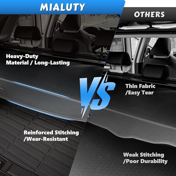 MIALUTY® Cargo Cover for 2011-2013 Kia Sorento Retractable Trunk Cover Sorento Accessories Anti-Peeping Anti-Theft Privacy Screen,Trunk Luggage Shield Shade Carbon Fiber Texture