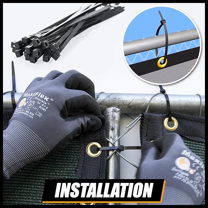 Royal Shade Custom Size 6' x 179' Green Fence Privacy Screen Windscreen Cover Netting Mesh Fabric Cloth - Cable Zip Ties Included (We Make Custom Size)