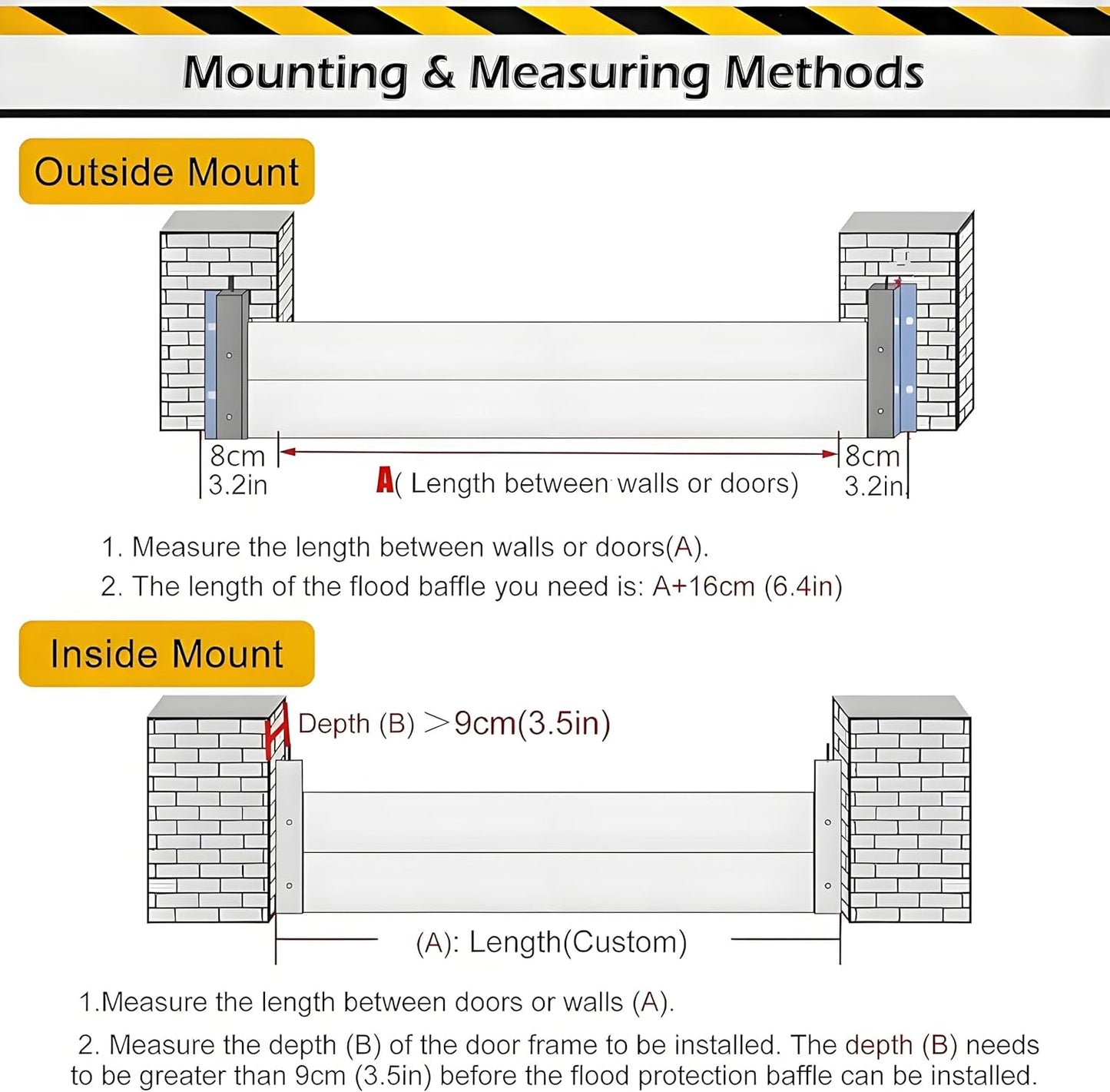 Flood Barriers for Home Exterior,Aluminum Alloy Outdoor Garage Doors Water Barriers for Flooding(H47.2Inch,L12FT)