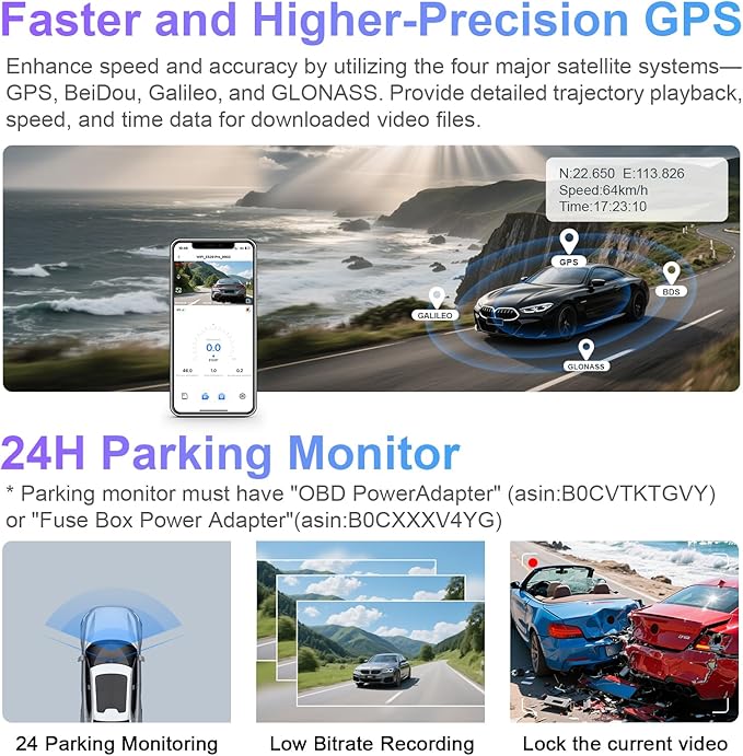 Mangoal STARVIS 2 Front 4K HDR Dash Cam IMX678 for Chevy Silverado 1500 2014 2015 2016 2017 2018 2500 HD/3500 HD 2015-2019 (Model D), 5GHz WiFi, GPS, 64GB
