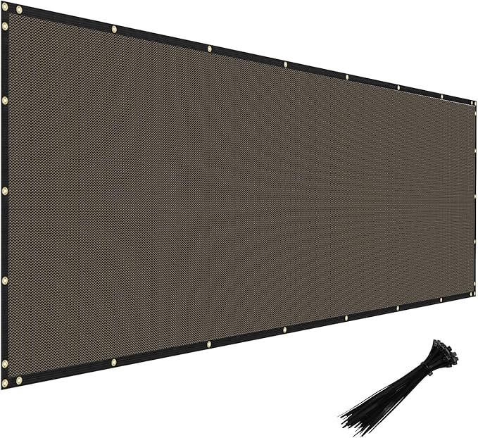 Windscreen4less Privacy Fence Screen Heavy Duty Windscreen Fencing Mesh Fabric Shade Net Cover with Brass Grommtes for Outdoor Wall Garden Yard Pool Deck, 8'x274' Brown