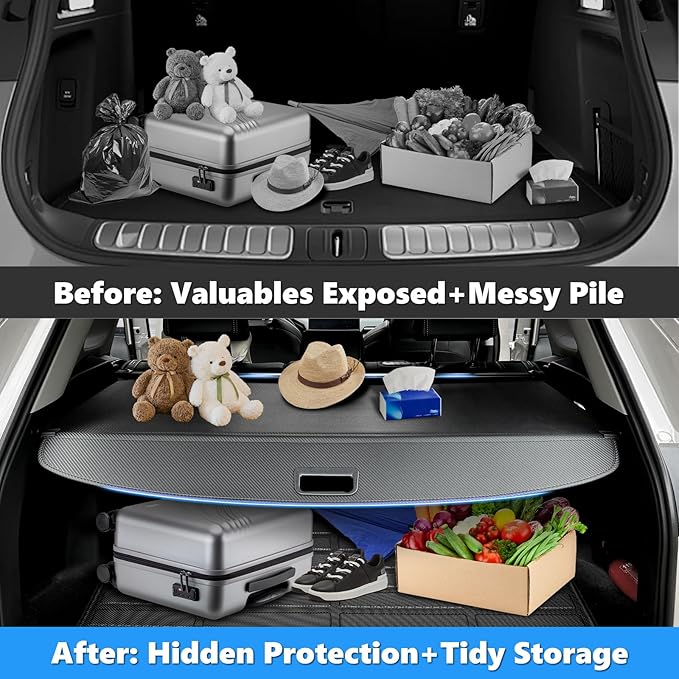 MIALUTY® Cargo Cover for 2018-2025 Chevy Equinox GMC Terrain Retractable Trunk Cover Equinox Terrain Accessories Anti-Peeping Privacy Screen,Trunk Luggage Shield Shade Carbon Fiber Texture