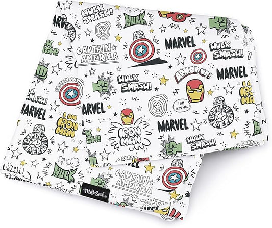 Milk Snob Marvel Infant Boy/Girl Swaddle Blanket, Soft Receiving, Security and Play, Toddler Infant Newborn Bedding, Baby Shower, Baby Registry Gift (Mighty Heroes) 34 * 34 inches