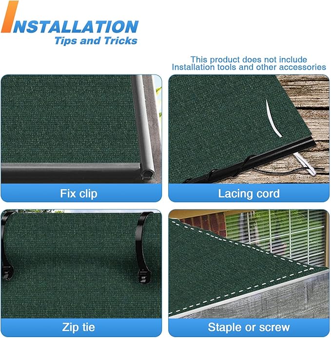 TANG Sun Shade Fabric Roll 8'x60' Shade Cloth for Garden Dark Green HDPE Mesh Shading Pergola Cover Replacement Canopy, 95% Blockage Sunshades for Outdoor Patio Backyard Plant