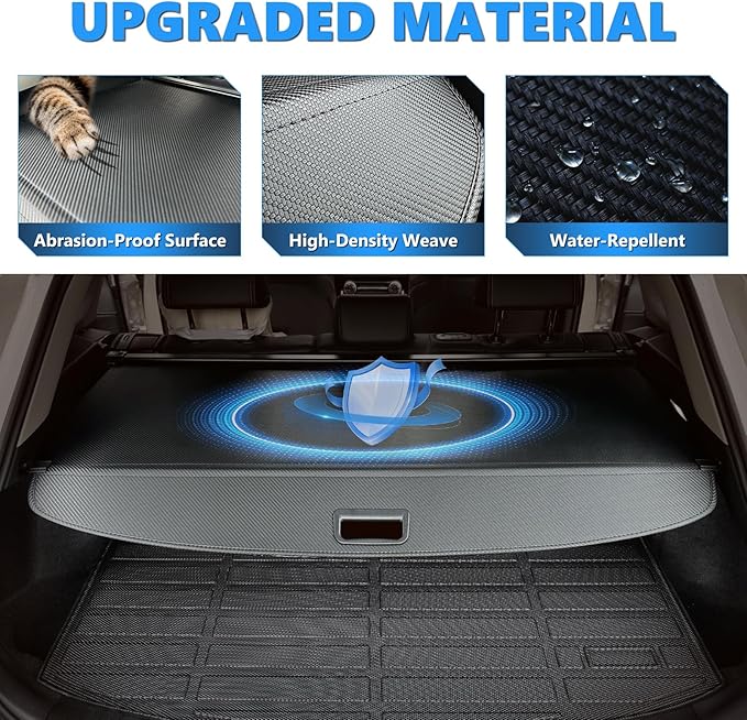 MIALUTY® Cargo Cover for 2021-2025 Hyundai Palisade Retractable Trunk Cover Palisade Accessories Anti-Peeping Anti-Theft Privacy Screen,Trunk Luggage Shield Shade Carbon Fiber Texture