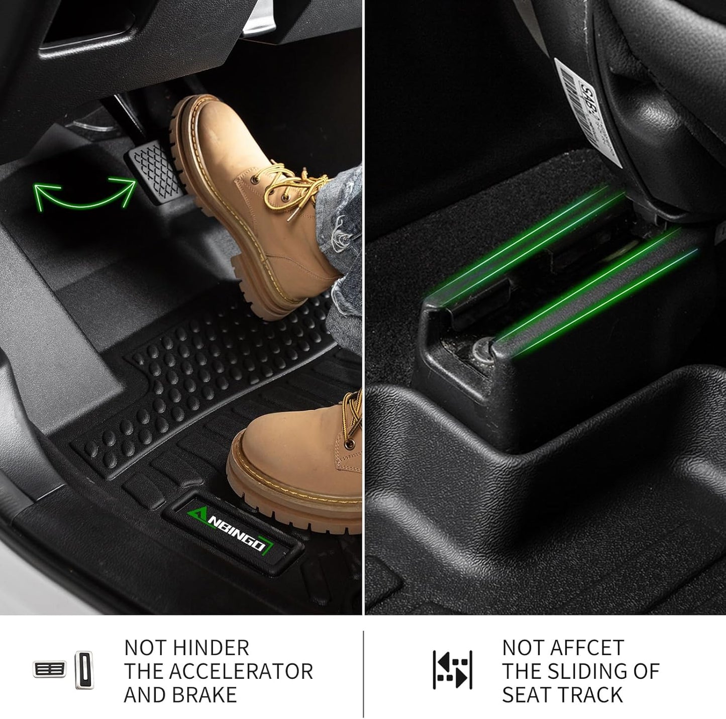 ANBINGO-All Weather Floor Mats Custom for 2020-2026 Nissan Sentra S/SV/SR Sedan Waterproof Guard Automotive Sentra Floor Mats Sentra Accessories Full Set Black
