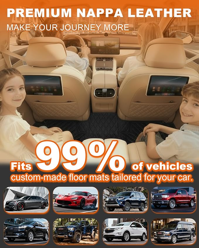All-Weather car Floor MATS-Suitable for 99% of car Models,Leather car mat, offering Personalized Embroidery and Multiple Color Options,Provide Protection for car Rug (Purple)