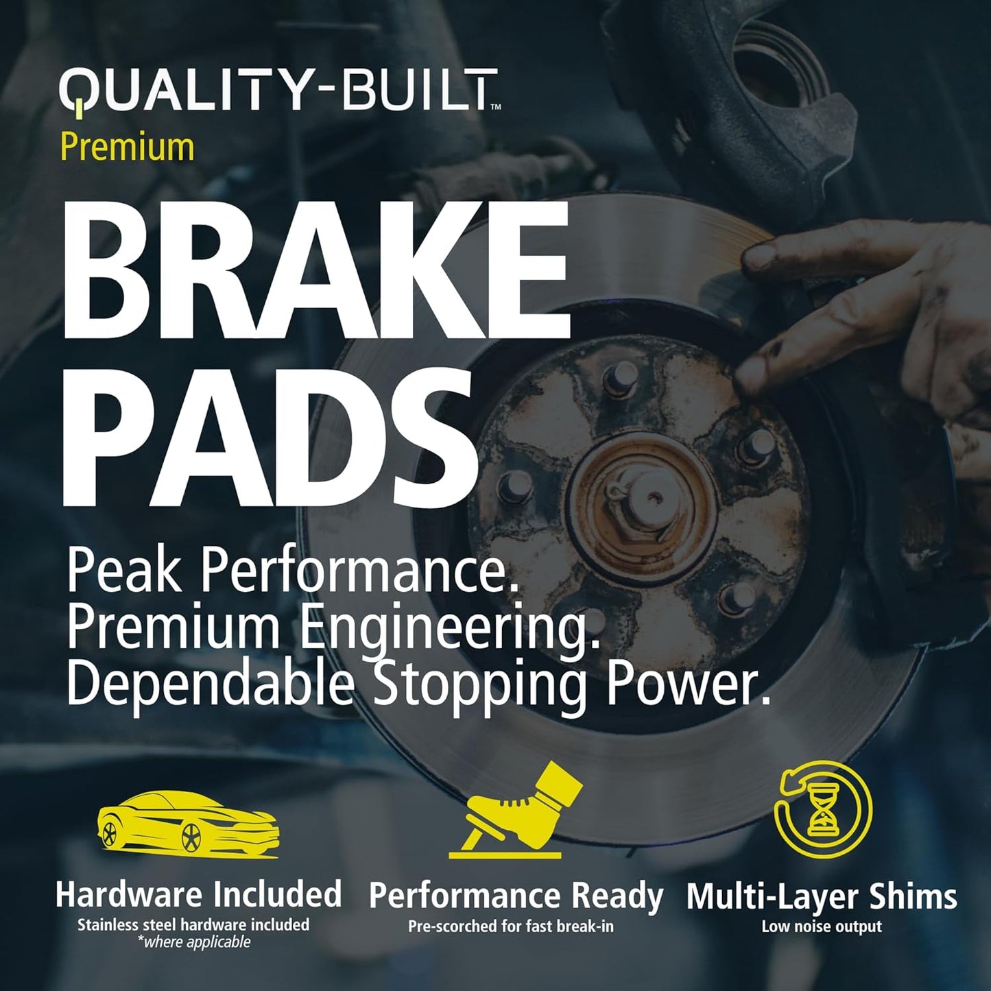 Premium Ceramic Rear Brake Pads (1001-2383C) Compatible with Ford Bronco 2025-2022, Expedition 2024-2022, F-150 2025-2021, F-150 Lightning 2025-2022, Lincoln Navigator 2024-2022