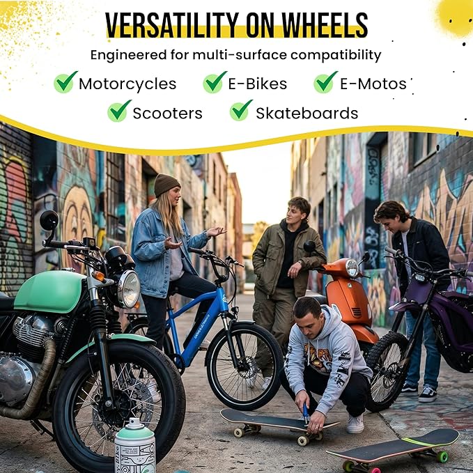 Spray.Bike Spray Paint | Designed Mainly for Bicycles | Multi-Use Acrylic Spray Paint for Metal, Plastic | High Coverage Bike Paint, 400ml, Storm
