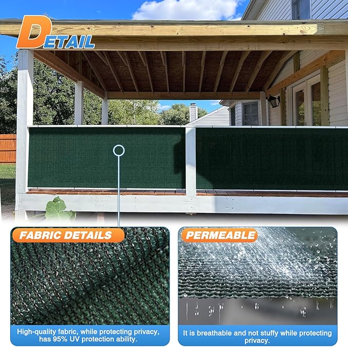 TANG Sun Shade Fabric Roll 8'x75' Shade Cloth for Garden Dark Green HDPE Mesh Shading Pergola Cover Replacement Canopy, 95% Blockage Sunshades for Outdoor Patio Backyard Plant
