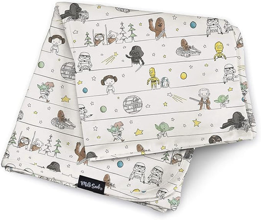 Milk Snob Star Wars Baby Boy and Girl Swaddle Blanket, Soft Receiving, Security Bed and Play Blanket, Toddler and Infant Baby Bedding Registry and Shower Gifts (Precious Padawans) 34 * 34 inches