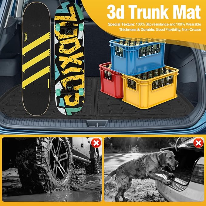 Trunk Liner Cargo Liners for Buick Envision 2021-2026 Rear Trunk Floor Mats 3D Boot Tray All-Weather TPE Black