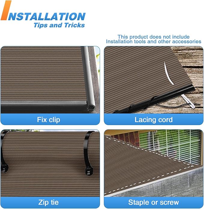 TANG Sun Shade Fabric Roll 8'x32' Shade Cloth for Garden Brown HDPE Mesh Shading Pergola Cover Replacement Canopy, 95% Blockage Sunshades for Outdoor Patio Backyard Plant
