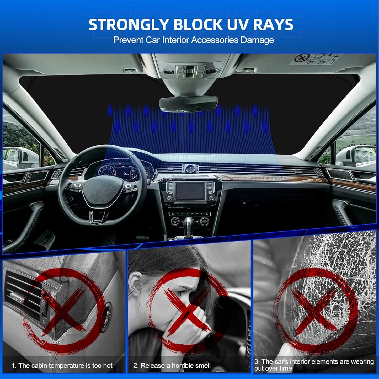 Windshield Sun Shade for S-ubaru Legacy 2020-2025 Foldable Sunshade Custom Fit Front Window Car Interior Accessories Protector Blocks UV Rays