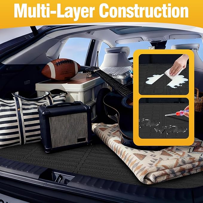 Trunk Liner Cargo Liners for Ford Escape 2020-2025 Rear Trunk Floor Mats 3D Boot Tray All-Weather TPE Black
