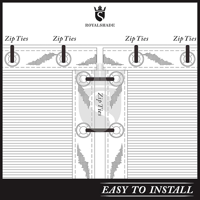 Royal Shade Custom Size 6' x 98' Grey Fence Privacy Screen Windscreen Cover Netting Mesh Fabric Cloth - Cable Zip Ties Included (We Make Custom Size)
