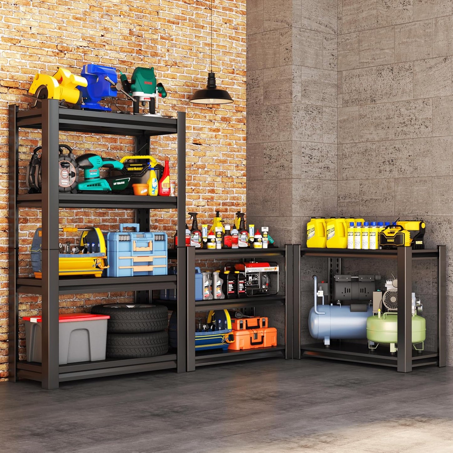 Metal Garage Shelving Unit, Heavy Duty 4-Tier Adjustable Storage Rack, Steel Shelving,2000 lbs Capacity, Industrial Shelves for Heavy Tools and Equipment (4-Tier 54" H x 28" W x 14" D)