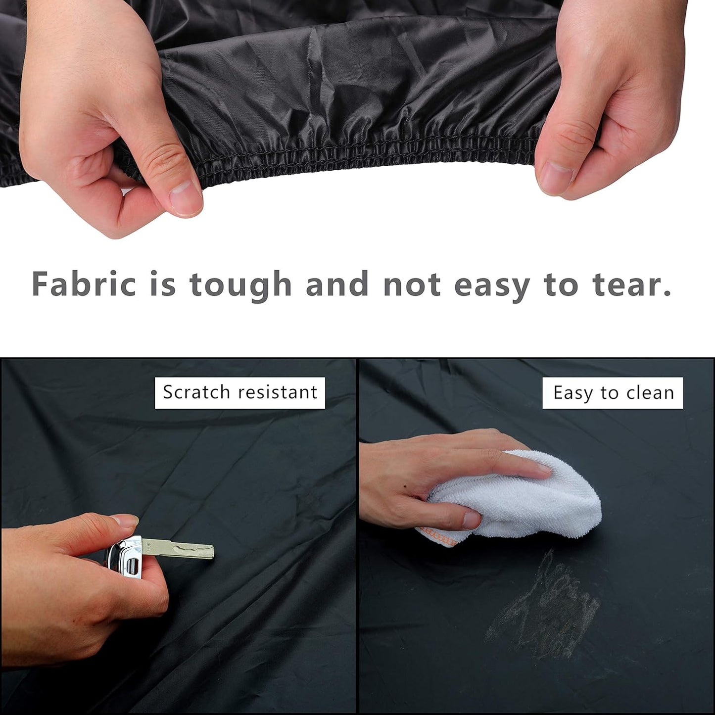 MORNYRAY Waterproof Car Cover All Weather Snowproof UV Protection Windproof Outdoor Full Truck Cover, Universal Fit for (All Black, Fit Truck Length Up to 210 inch)
