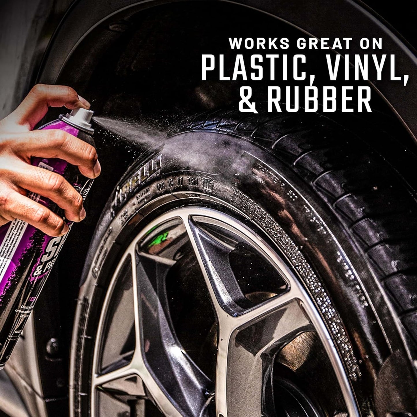 Slick Products Multi-Surface Shine & Protectant Spray – High Gloss Silicone-Based Aerosol for Interior & Exterior Plastic Vinyl Rubber – UV Protection, No Drip Formula, Smells Great, 17.35 fl oz