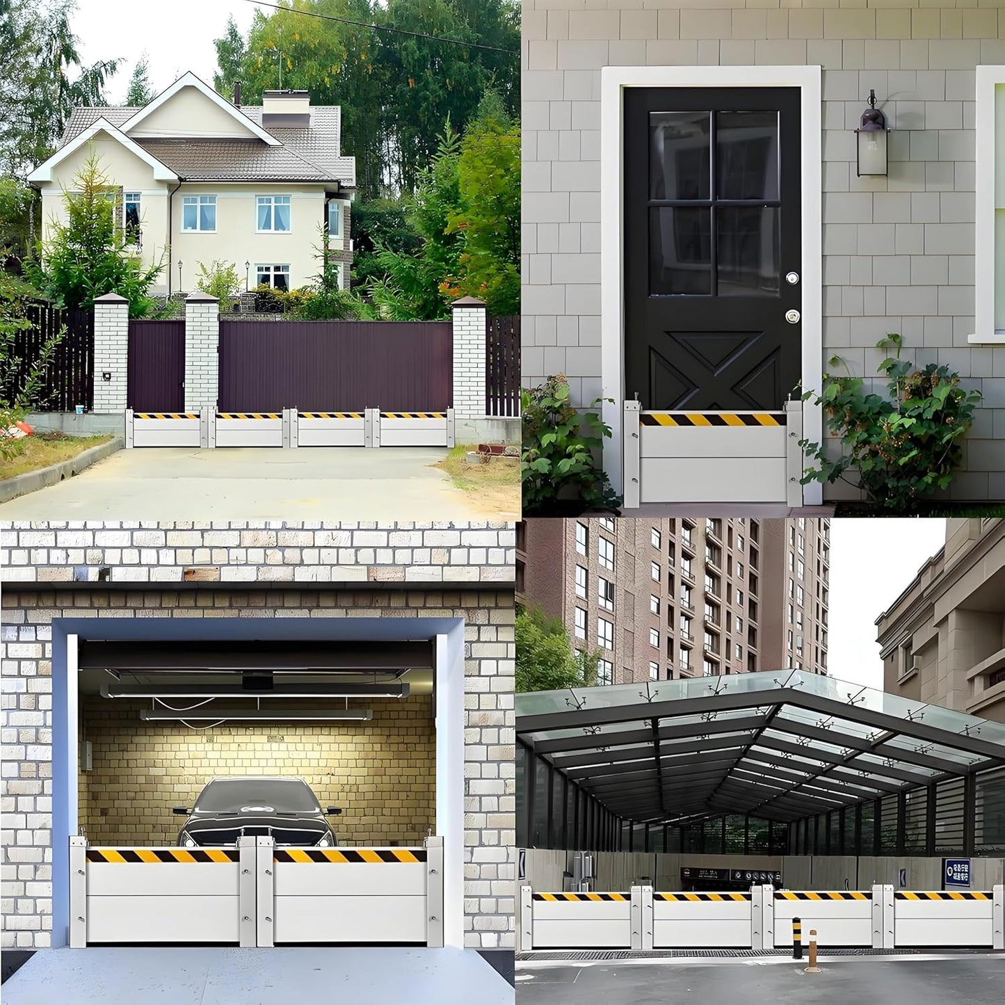 Flood Barriers for Home Exterior,Aluminum Alloy Outdoor Garage Doors Water Barriers for Flooding(H7.9Inch,L5FT)